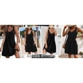 thumbnail image 4 of vestido de verano casual para mujer con bolsillos vestido de playa boho de verano blusas florales para mujer camisetas vestido con cuello en v vestidos sin mangas sueltos rojo / m, 4 of 9