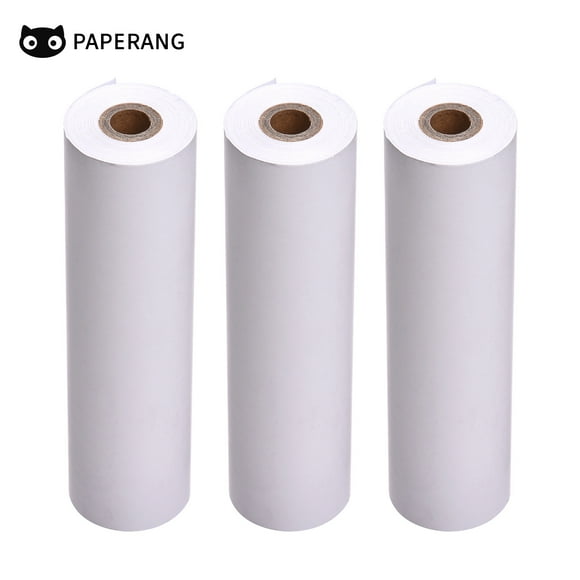 PAPERANG Rouleaux de Papier Thermique Blanc Lot de 3, Rétention d'Image de 10 Ans, Sans BPA, Longueur 6.8m, Taille 11.1x3cm, 61g Chacun, Emballage Compact