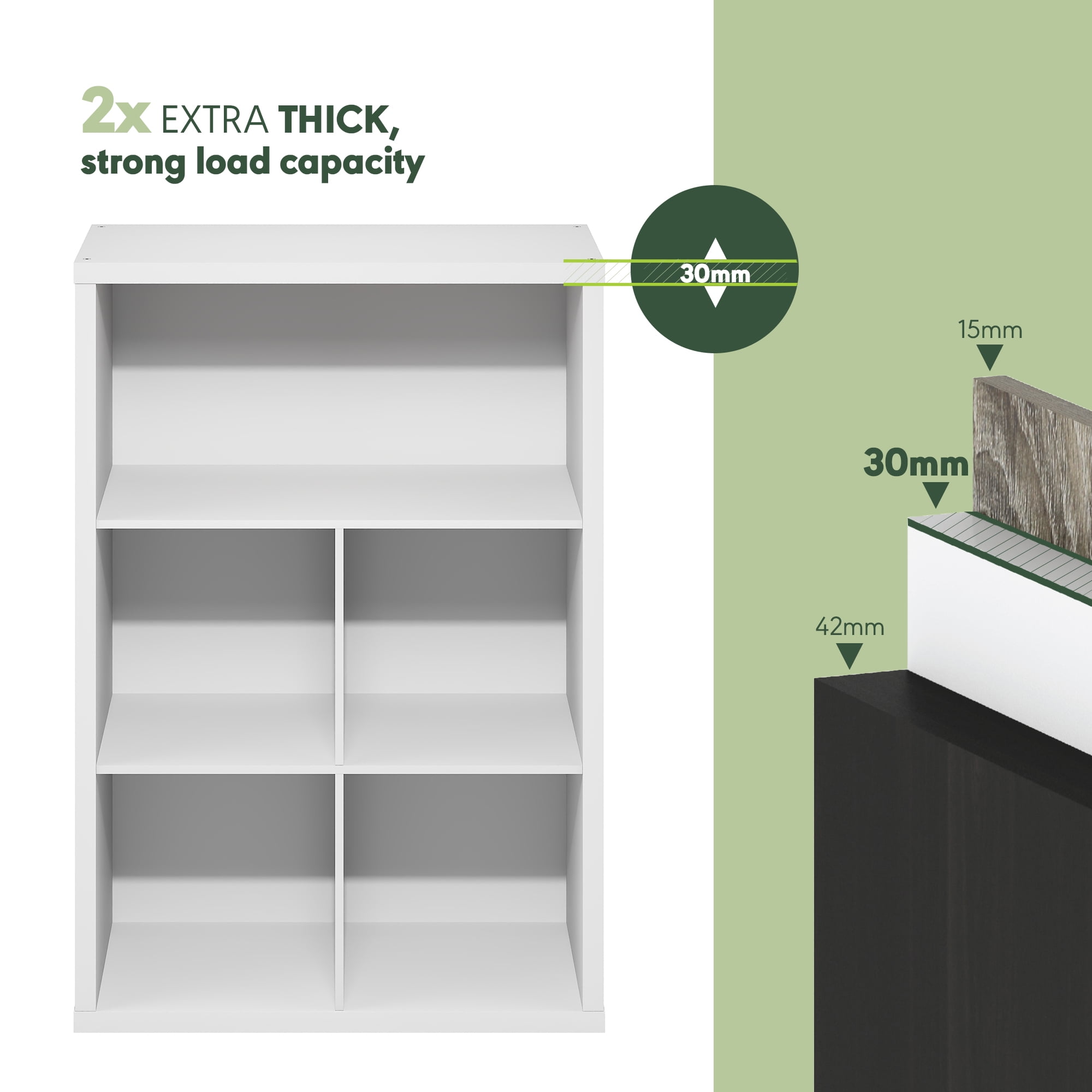 Furinno Cubicle Adult Contemporary 5-shelves Cube Bookcases with Assembly Instruction, White