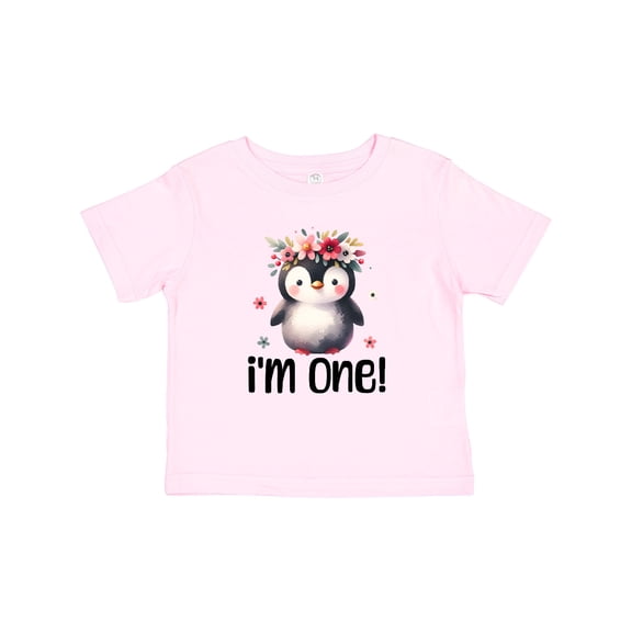 Inktastic Babys First Birthday Penguin 1 Year Old Girl Girls Baby T-Shirt