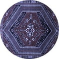 thumbnail image 1 of Ahgly Company Machine Washable Indoor Round Persian Blue Traditional Area Rugs, 5' Round, 1 of 4