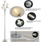 DingLiLighting 5 Lights Modern Globe Floor Lamps for Living Room, Farmhouse Tall Pole Tree Lighting for Bedroom, LED Corner Floor Lamp, Mid Century, G9 Bulb