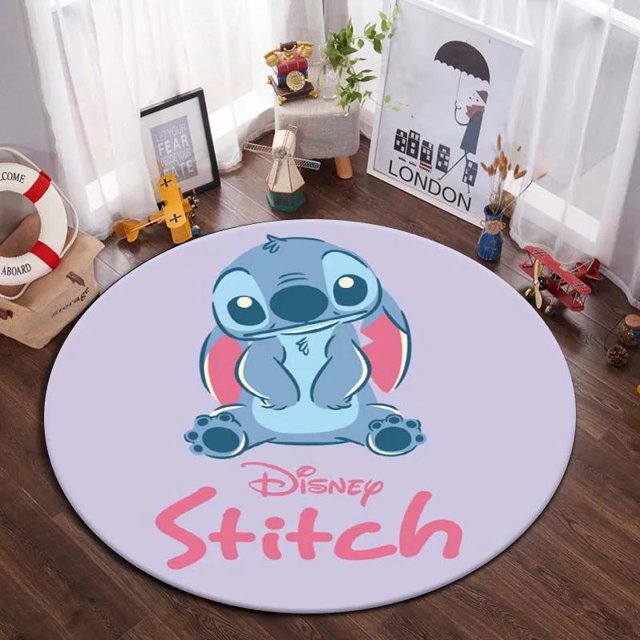 Alfombra de dibujos animados de Disney Kawaii Stitch, alfombras para sala de estar, dormitorio, habitación de niños, guardería, decoración del hogar, alfombra antideslizante