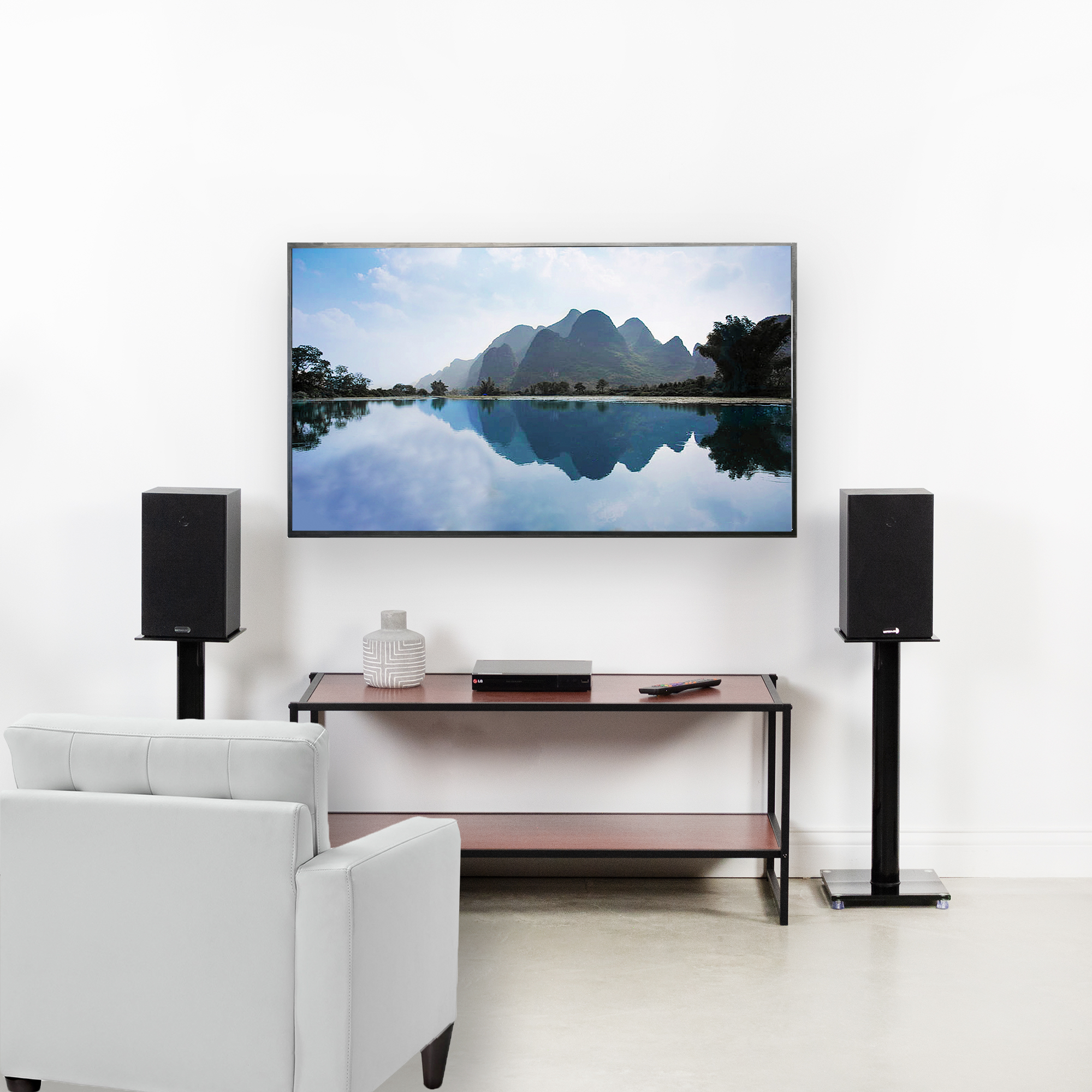Premium Universal Floor Speaker Stands for Surround Sound & Book Shelf Speakers - image 5 of 6