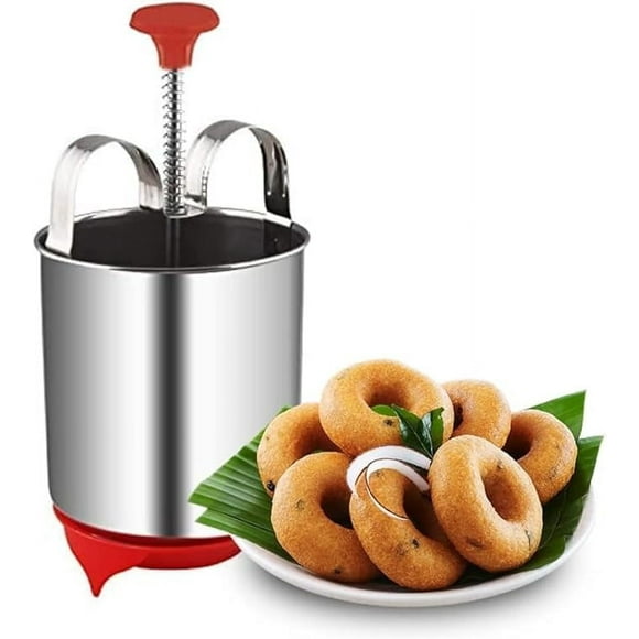 South Indian Utensils Medu Wada Dispenser, Stainless Steel MEDUVADA Maker for Perfectly Shaped & Crispy Medu Vada, Donut Maker Dispenser Medu Vada Mould by Dark Handicraft One.