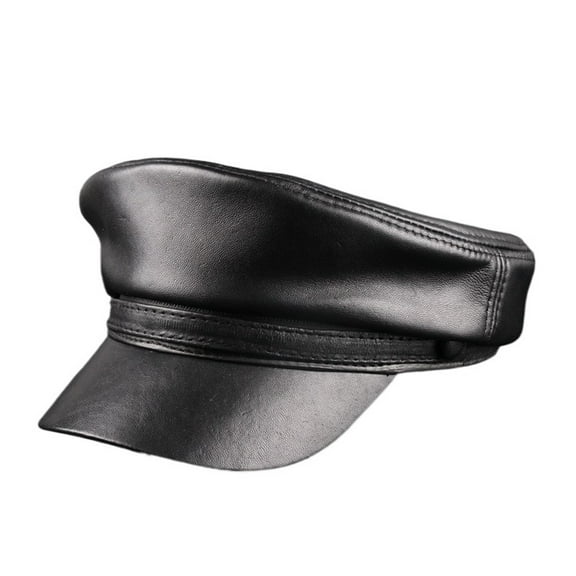 Spring Real Sheepskin Hats 100% Genuine Leather Casual Thermal Men Hat Short Brim Cadet Adult Cap Women ,Fashion Design