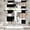 Beige/Black/Grey/White, variant on Black Grey Kitchen Window Curtains Valance and Tier Set, Dark Grey White Modern Rod Pocket Short Tier Curtain, Abstract Small Cafe Drapes for Kitchen Decor 52" x 24"