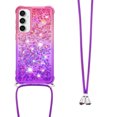 thumbnail image 3 of Funda para Samsung Galaxy S23 FE 5G Brillantina Líquida Divertida Reluciente y con Cristales en Movimiento Cuerpo Cruzado con Cordón Ajustable, 3 of 5