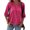 Rose Red, variant on Langwyqu Women's Crew Neck T Shirt Half Sleeve 3/4 Sleeve Pleated Basic Tops