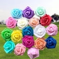 thumbnail image 1 of Pe Rose Head - Rosa falsa hecha a mano para novia, material para ramo, cadena de luces, accesorios, flores, 1 of 2