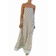 thumbnail image 2 of Women Summer Tube Y2K Floral Strapless Backless Sundress Casual Beach Vacation Maxi Dress Brown Square M, 2 of 9