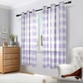 thumbnail image 7 of 2 Panels Set Blackout Curtains Thermal Insulated Sun Protection Room Darkening Drapes for Bedroom Purple and White Plaid, 7 of 7