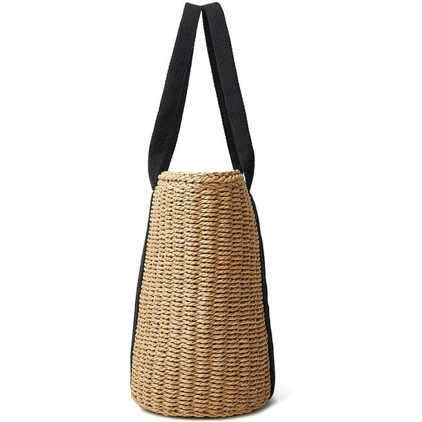 Sac fourre-tout en paille rayée