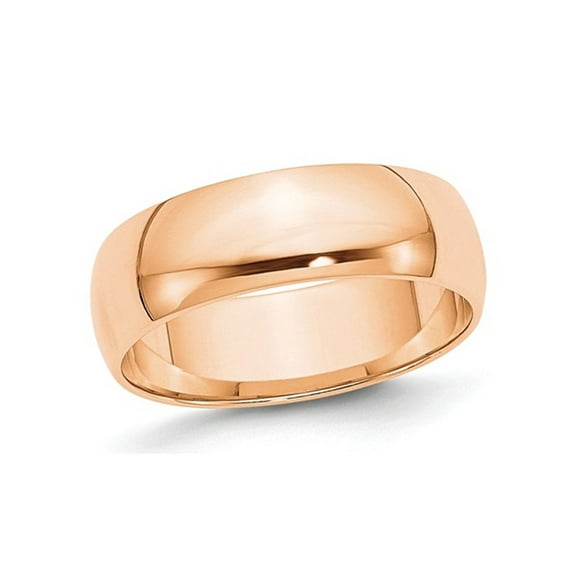 Gem & Harmony Ladies or Mens 10K Rose Pink Gold 6mm Wedding Band Ring for Women