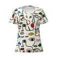 thumbnail image 4 of Wukai Aabstract Eyes Casual V-Neck Graphic Tees for Women: Lightweight and Breathable Summer Tops with Stylish Design-Medium, 4 of 8