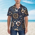 thumbnail image 4 of Balery Nautical Print Men's Hawaiian Shirts Short Sleeve Beach Shirt Relaxed Fit Vacation Button Down Shirts-Small, 4 of 9