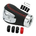 thumbnail image 3 of Pu Leather Car Manual Gear Shift Knob Shifter Lever Head With 3 Cap 5 6 Speed, 3 of 9