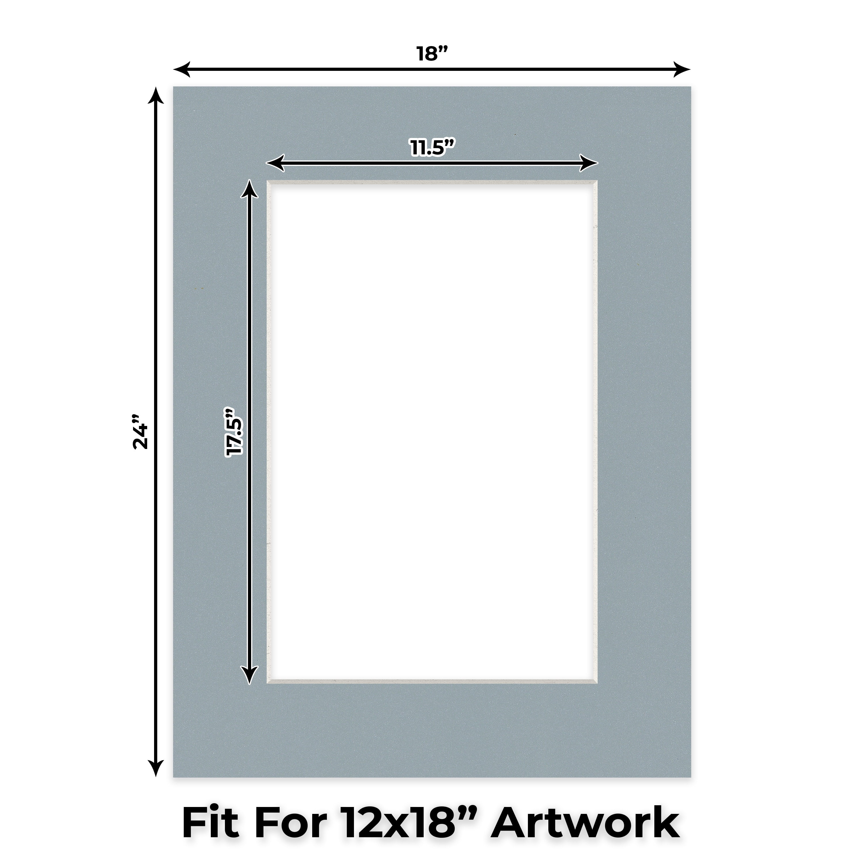 Metallic Silver Picture Frame Mat for 18x24 Frames - Fits 12x18 Photos - 10 Mats