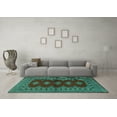 thumbnail image 3 of Ahgly Company Indoor Round Persian Turquoise Blue Traditional Area Rugs, 5' Round, 3 of 4