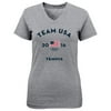 Women's Gray Team USA Tennis Very Official National Governing Body V-Neck T-Shirt