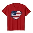 thumbnail image 4 of Womens Short Sleeve T-Shirts Crew Neck Casual Shirt Summer Beach Palm Tree Vintage Hawaiian Tees Red,L, 4 of 4