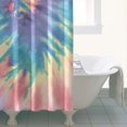 thumbnail image 5 of Tie Dye Shower Curtain, Rainbow Watercolor Vintage Boho Abstract Psychedelic Swirl Print Waterproof Bathroom Curtain 36x72 Inch, Premium Fade-Resistant Polyester Fabric with 12 Metal, 5 of 5