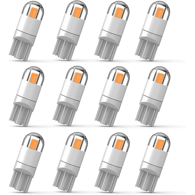 CHAO 12 bombillas LED 194 para coche, chipset 3030, 2SMD T10 194 168 W5W, bombilla LED de cuña de 1,5 W, 12 V, luces de cortesía para placa de matrícula, luces de mapa de pasos, lámpara de maletero, l