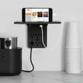 thumbnail image 4 of Aduro Shelf Wall Surge Protector with 6 Outlet & 3 USB Ports Black, 4 of 10