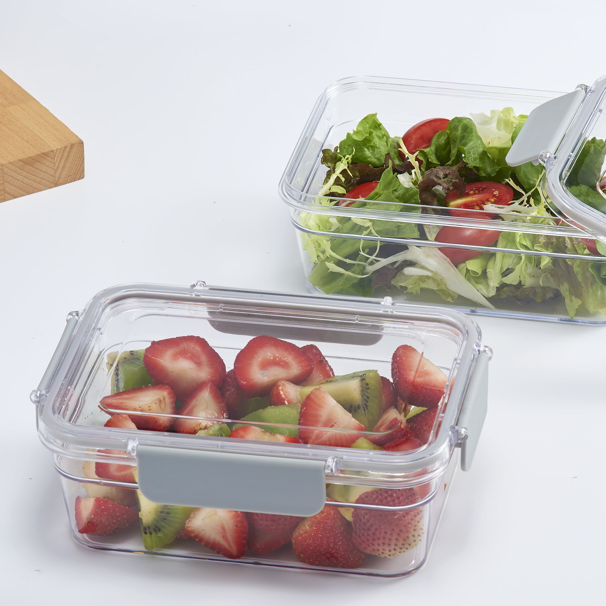 Mainstays Rectangular Tritan Stain-Proof Food Storage Container, 1300ml, Set of 2, Size: One size, Clear