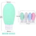 thumbnail image 2 of Silicone Travel Bottle，4Pcs 100ml Leakproof Empty Bottle Container Kit，Refillable Portable Travel Accessories，FDA Approved BPA Free, 2 of 5