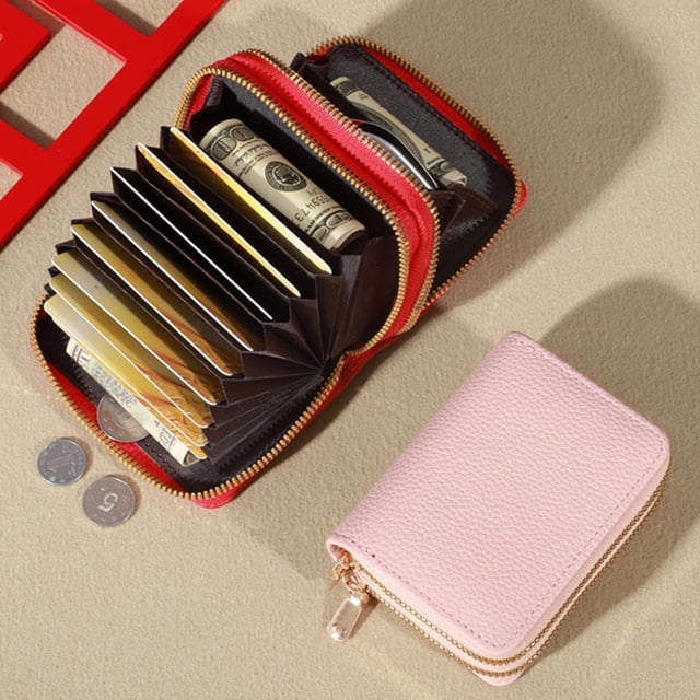 1pc PU Women Zipper Wallet Korean Style Handbag Credit Card Storage Portable Bag