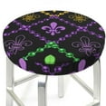 thumbnail image 3 of Bingfone14 inch Padded Round Bar Stool Cover Cushion with Elastic Fabric Round Chair Seat - Mardi Gra Geometric, 3 of 7