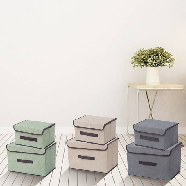 Xihbxyly Caja de Almacenamiento Plegable, Tamaño Grande y Pequeño, Multiusos para Ropa, Juguetes y Artículos Diversos, Ideal para Sala de Estar, Dormitorio y Lavadero, Ahorra Espacio, Color Caqui, Ve