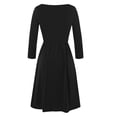 thumbnail image 5 of Aoochasliy Fall Dresses for Women Fall Fashion Slim Fit Comfortable Button V-Neck Solid Color Casual Dress, 5 of 6