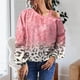 thumbnail image 2 of Suéter femenino y elegante para el trabajo o las vacaciones, suéter degradado con hombros descubiertos y manga larga en color rosa XXL, 2 of 6