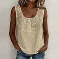 thumbnail image 6 of FchengtaiS Cotton Linen Tank Tops for Women Floral Embroidered U Neck Sleeveless Shirts Summer Casual Loose Boho Blouses, 6 of 6
