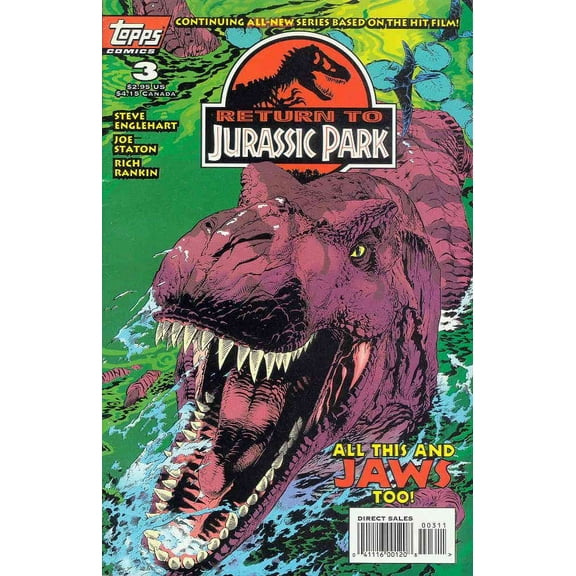 Return to Jurassic Park #3 VF ; Topps Comic Book