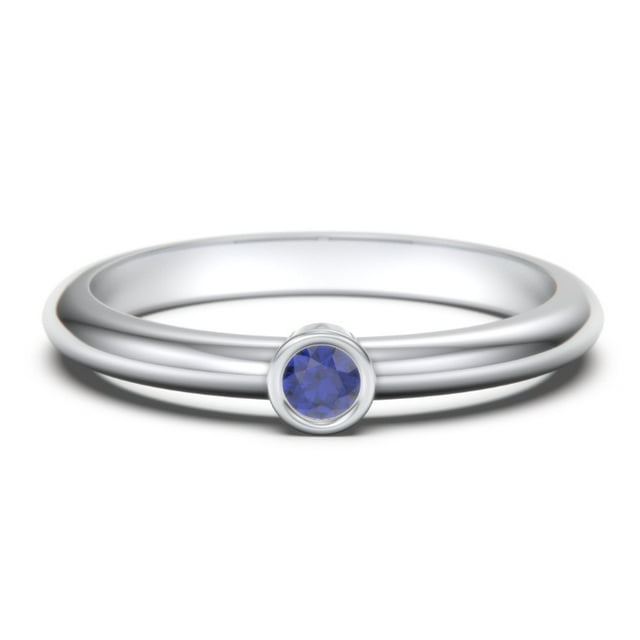 Classic Bezel Set Birthstone Ring - Blue Sapphire (September)