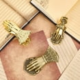 thumbnail image 6 of 1set Alloy Hand Shaped Bookmark Clip with Velvet Pouches Antique Bronze 102x50x31.5mm Hole: 4.5mm, 6 of 7