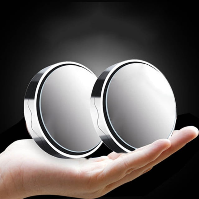 2Pcs Car Suction Cup Mount Auxiliary Rearview Mirror 360 Degree Rotating Wide-angle Round Frame Blind SPOTMirror
