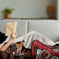 thumbnail image 3 of African Soft Flannel Fleece Throw Blanket, Profile of Beauty Totem Ethno Fashion Girl with Tattoos Illustration, Cozy Plush for Indoor and Outdoor Use, 60" x 80", Multicolor, by Ambesonne, 3 of 5