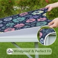 thumbnail image 6 of Pioneer Flower Floral Print Pattern Square Fitted Tablecloth with Elastic Edge,Square Table Cover,Washable Elastic Table Cover for Home Kitchen Party Decor 34"x34", 6 of 6