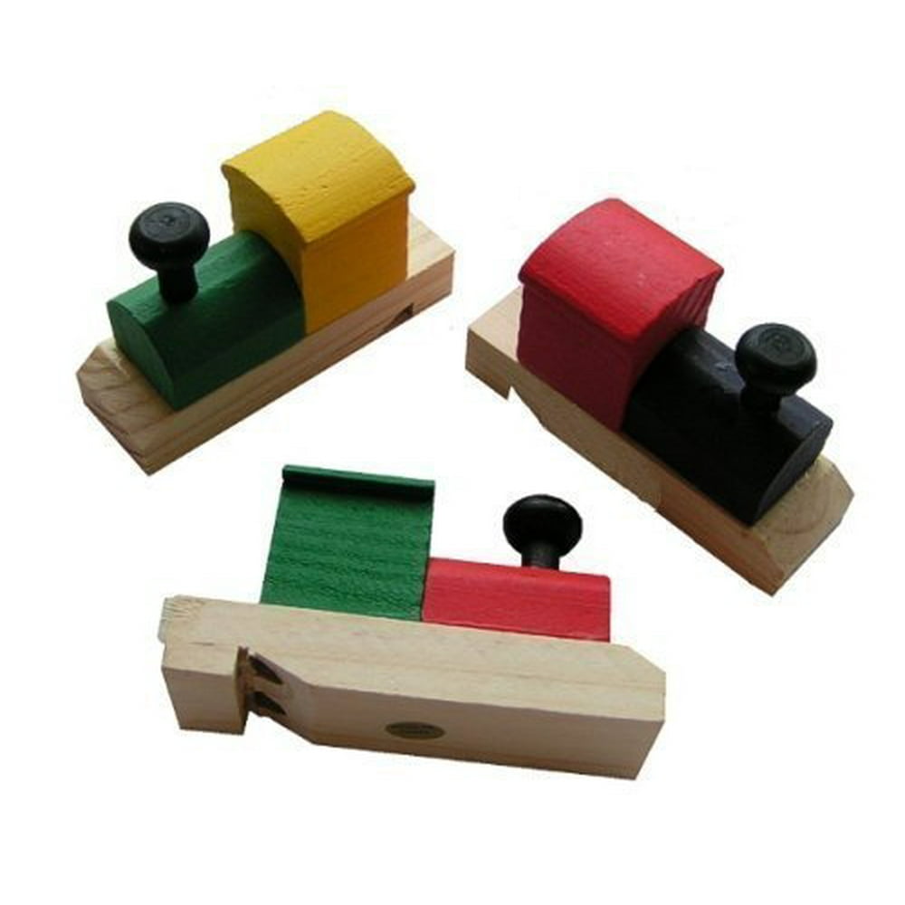 Wooden Painted TrainShaped Whistles (1 dz)