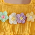 thumbnail image 5 of YWIYIUD Toddler Girl Clothes Baby Summer Outfit 3D Floral Flying Sleeve Ruffle Tank Tops Matching Cute Bow Shorts Outfits Set InfantClothing Set Baby Girl Clothes Gift Yellow 6-9 Months, 5 of 8