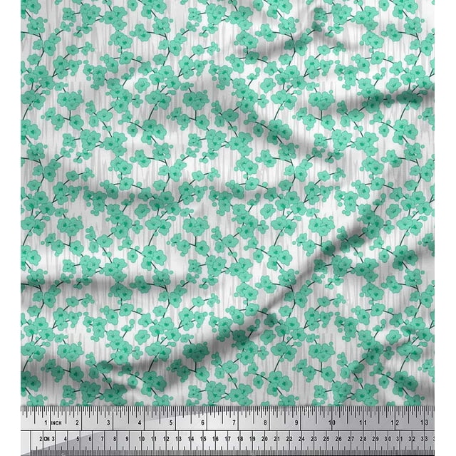 Soimoi Tissu en Poly Georgette Imprimé Floral Artistique au Mètre 42 Pouces de Large