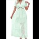 thumbnail image 2 of Vestido de Novia de Encaje Floral con Cuello en V y Corta para Mujer, Vestido para Dama de , Cóctel o Fiesta Verde S, 2 of 10