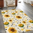 thumbnail image 2 of Vintage Sunflower Area Rugs 2.7'x5', Washable Small Throw Rugs for Kitchen Bedroom, Summer Botanical Farmhouse Floral Indoor Outdoor Rug Non-Slip Low Pile Carpet Runner Reversible Floor Mats, 2 of 8