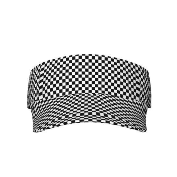Black Checkered Visor Hats Adjustable Beach Sun Visors Sports Outdoor Visor For Women Men