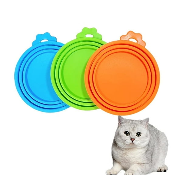 3 PACK Pet Food Can Covers Silicone Lids for 5.5 oz Cans,Can Covers Fit for Most Cat & Dog Food Cans/Tins,BPA Free,Reusable
