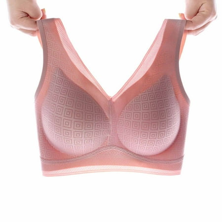 

Women S Seamless Latex Sports Bra Comfortable Breathable Base Top Underwear Workout Bras Pink L